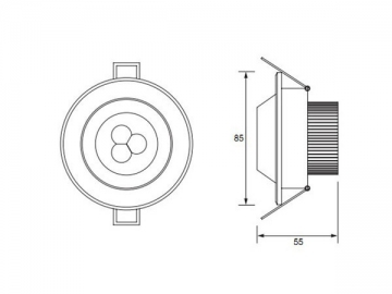 3W LED-Deckeneinbauleute