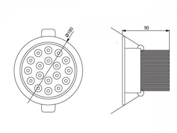 LED-Strahler mit transparenter Abdeckung