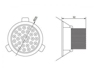 LED-Strahler mit transparenter Abdeckung