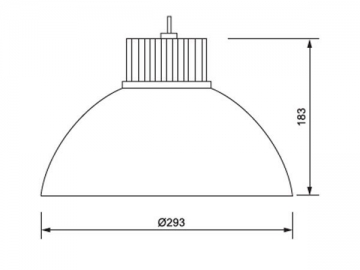 Integrierte LED-Hallenleuchte mit Lampenschirm