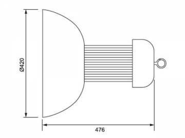 Integrierte LED-Hallenleuchte mit Lampenschirm