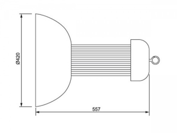 Integrierte LED-Hallenleuchte mit Lampenschirm