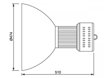 Integrierte LED-Hallenleuchte mit Lampenschirm