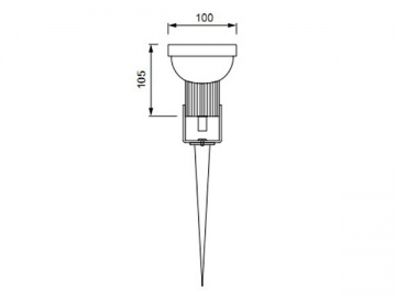 An Mast montierte LED-Rasenlampe