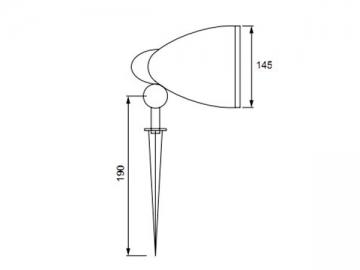 An Mast montierte LED-Rasenlampe