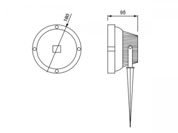 An Mast montierte LED-Rasenlampe