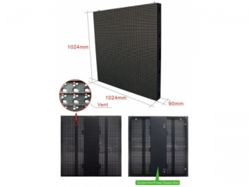 LED-Videowand mit Belüftungssystem