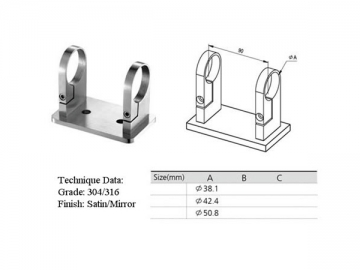 Edelstahl Wandhalter für Geländer