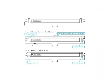 T8 LED-Leuchtröhre (mit nichtisoliertem Treiber)