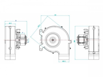 Zentrifugalventilator mit Aluminiumgehäuse  (Kaminventilator)