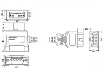 Mitsubishi/Hyundai-12 16 Pin-Adapter