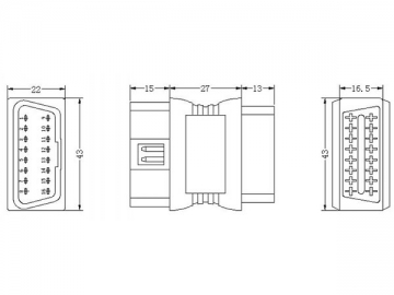 OBD-Buchse zu Steckeradapter (16-Pin)