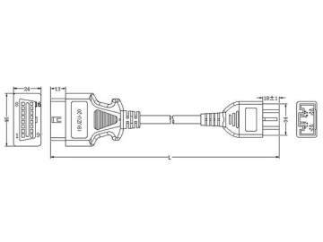 Isuzu 20-Pin-Kabel